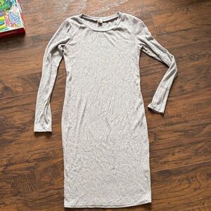 Hello MIZ Heather Gray Long Sleeve Dress